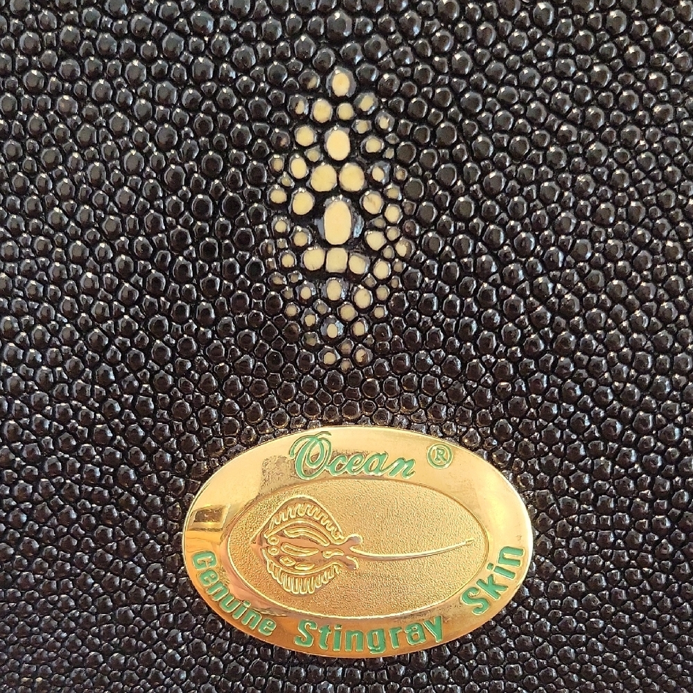 Vintage Ocean Genuine Stingray Skin Shoulder Purse That Extends To Crossbody Bag - Picture 2 of 16